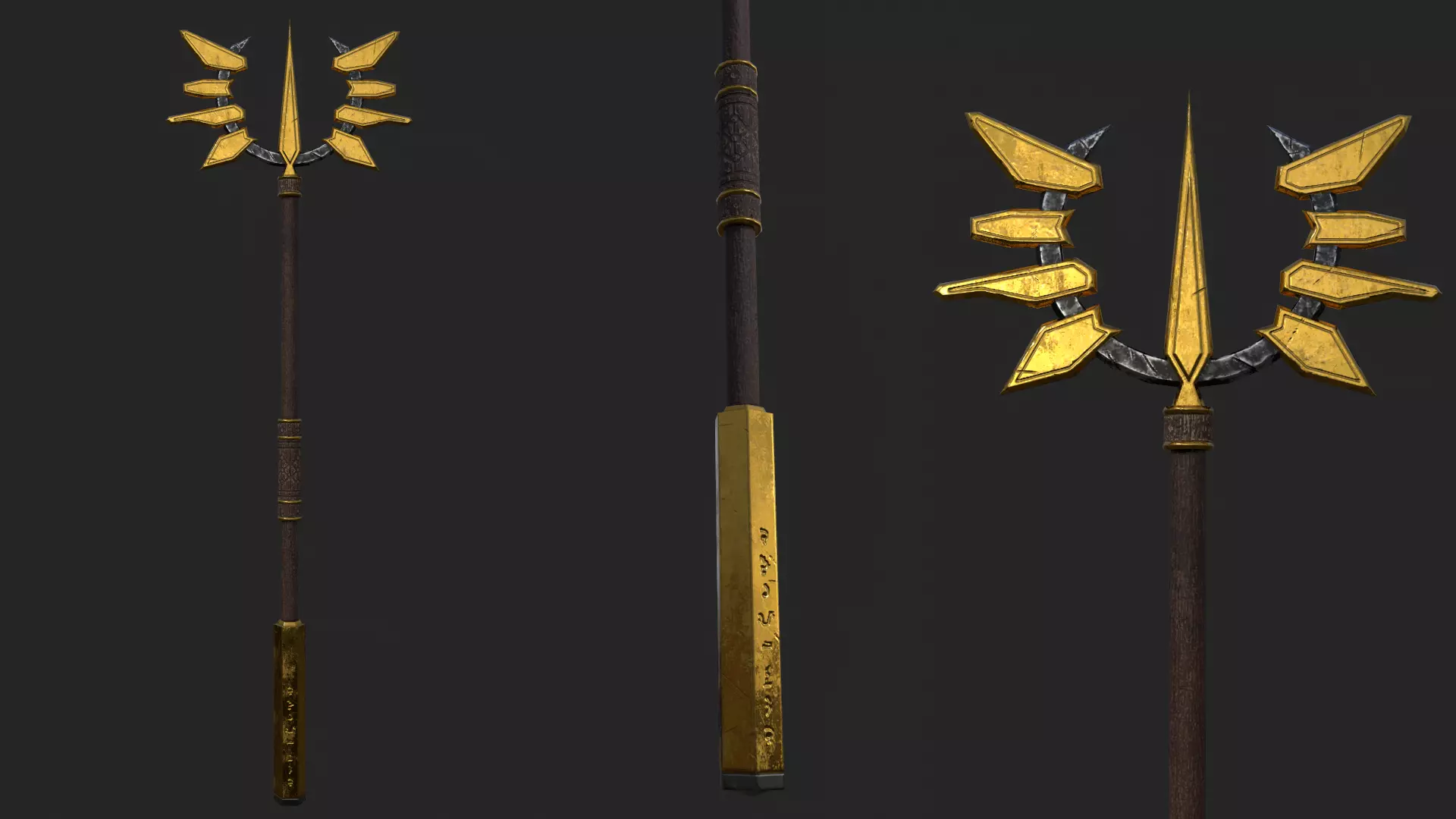 Fantasy Stylish- Staff of Crown Low-poly 3D model_0