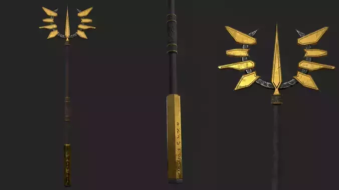 Fantasy Stylish- Staff of Crown Low-poly 3D model