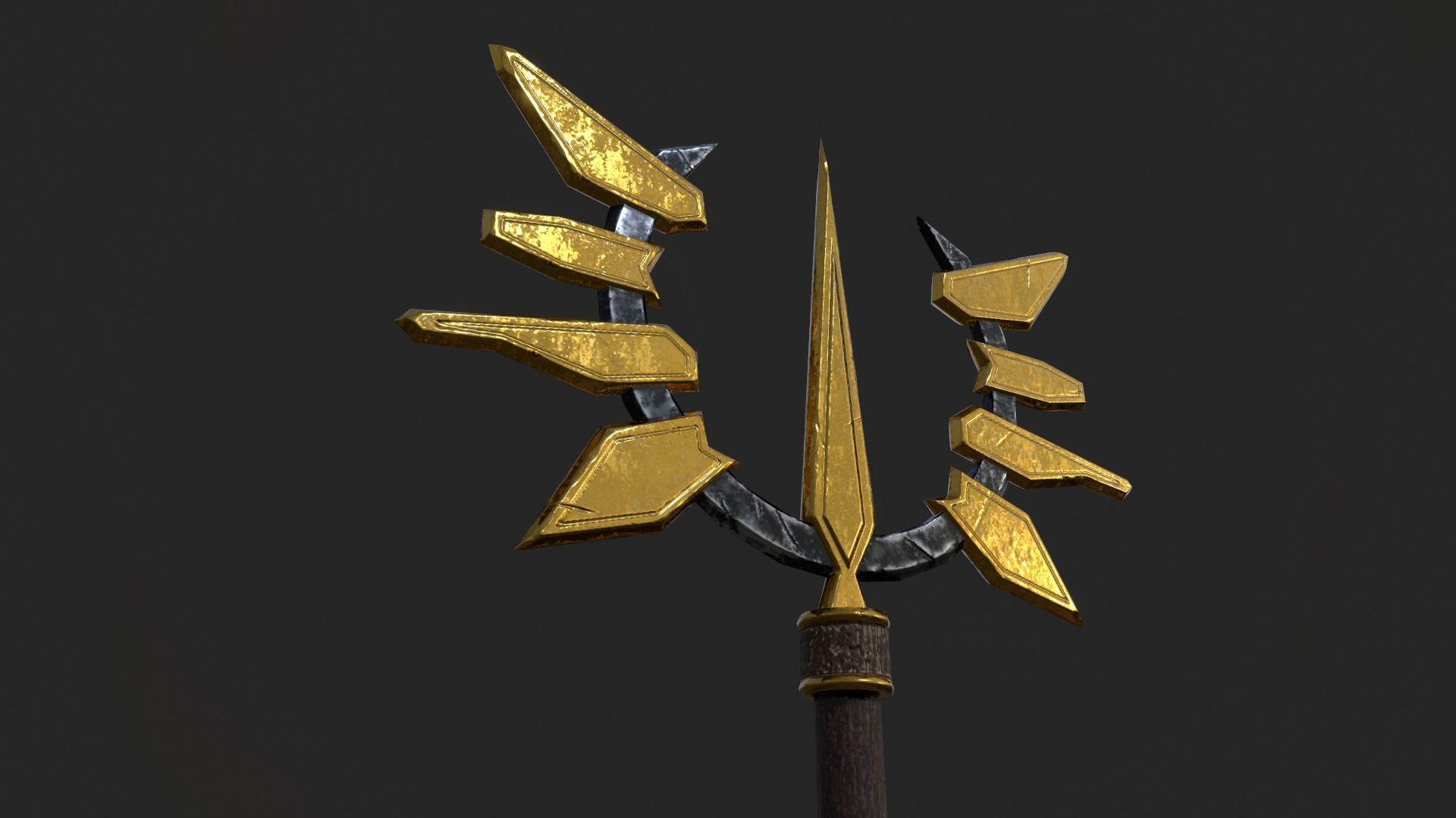 Fantasy Stylish- Staff of Crown Low-poly 3D model_1