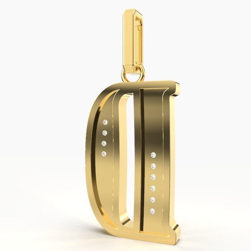 D SCRIPT DIAMOND PENDANT 3D print model_1