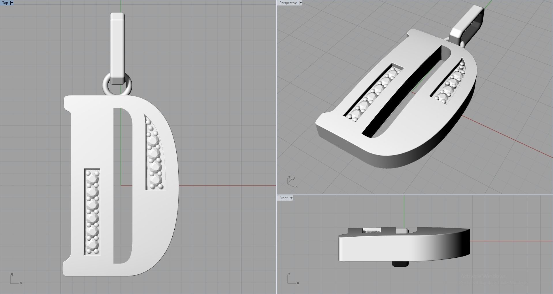 D SCRIPT DIAMOND PENDANT 3D print model_11
