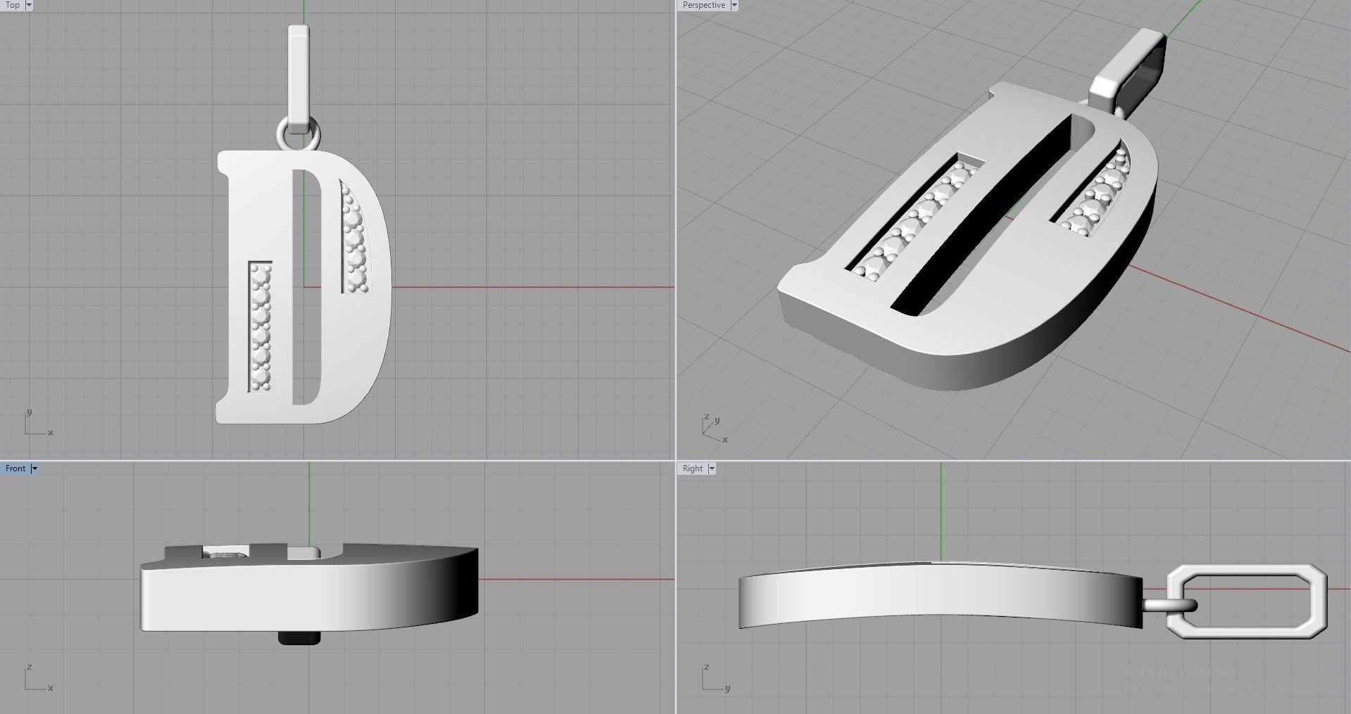 D SCRIPT DIAMOND PENDANT 3D print model_13