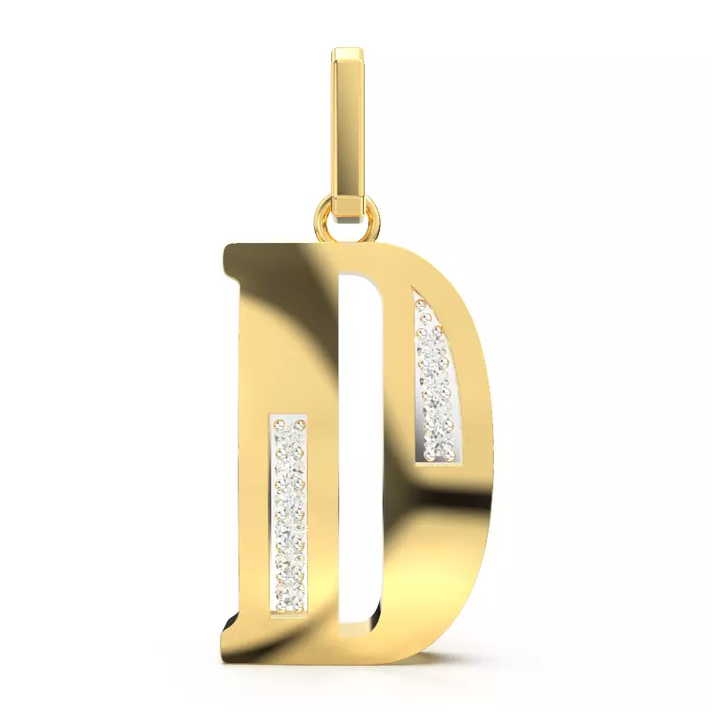 D SCRIPT DIAMOND PENDANT 3D print model_0