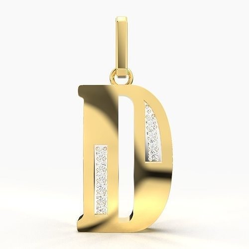 D SCRIPT DIAMOND PENDANT 3D print model