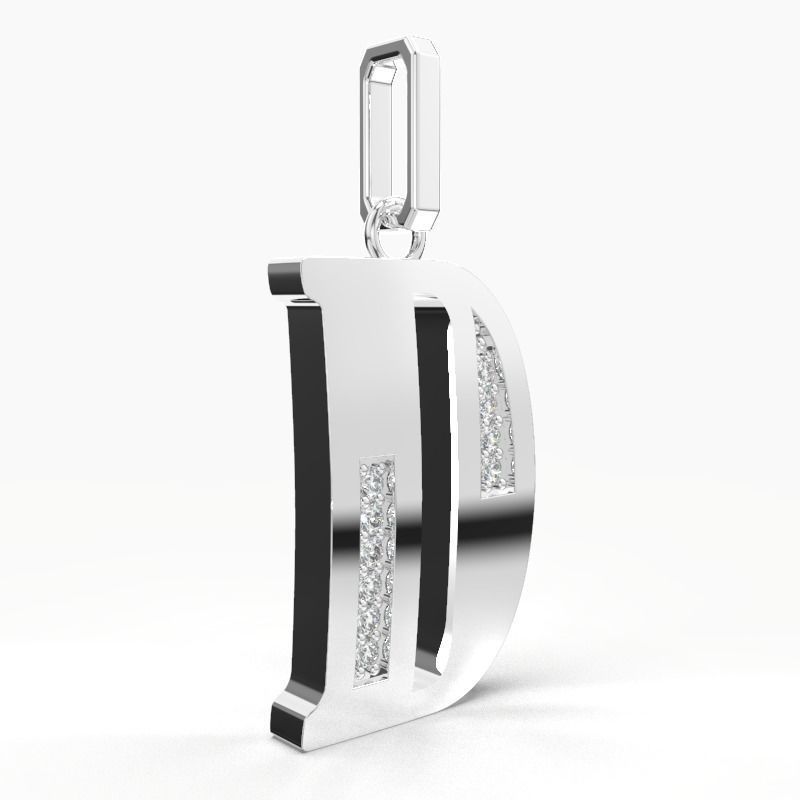 D SCRIPT DIAMOND PENDANT 3D print model_8