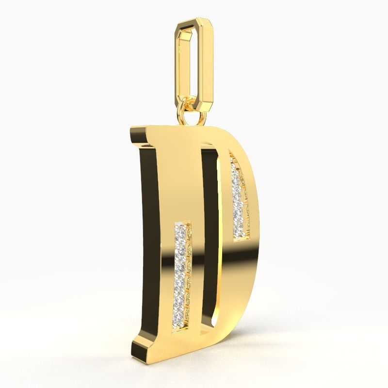 D SCRIPT DIAMOND PENDANT 3D print model_3