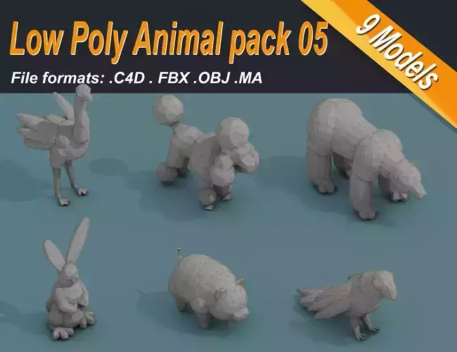 Low Poly Animal Isometric Icon Pack 05