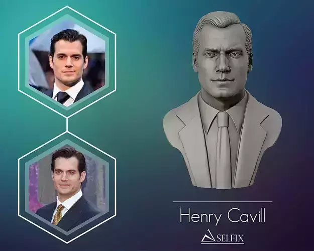 Henry Cavill bust sculpture 3D print model
