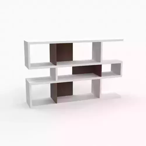 Anasia Geometric Bookcase walnut