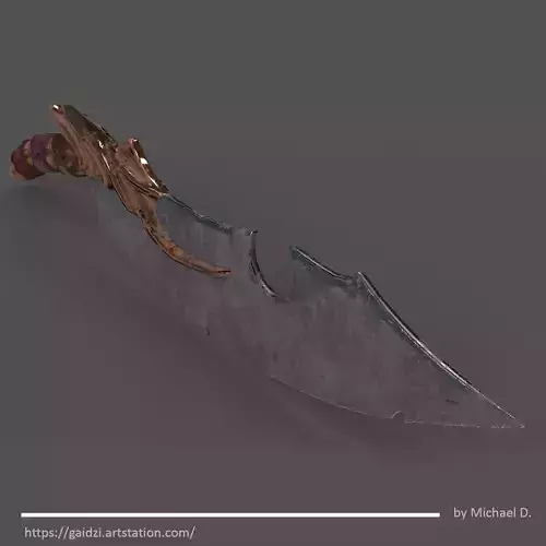 low poly Old Pirate Sword Low-poly 3D model