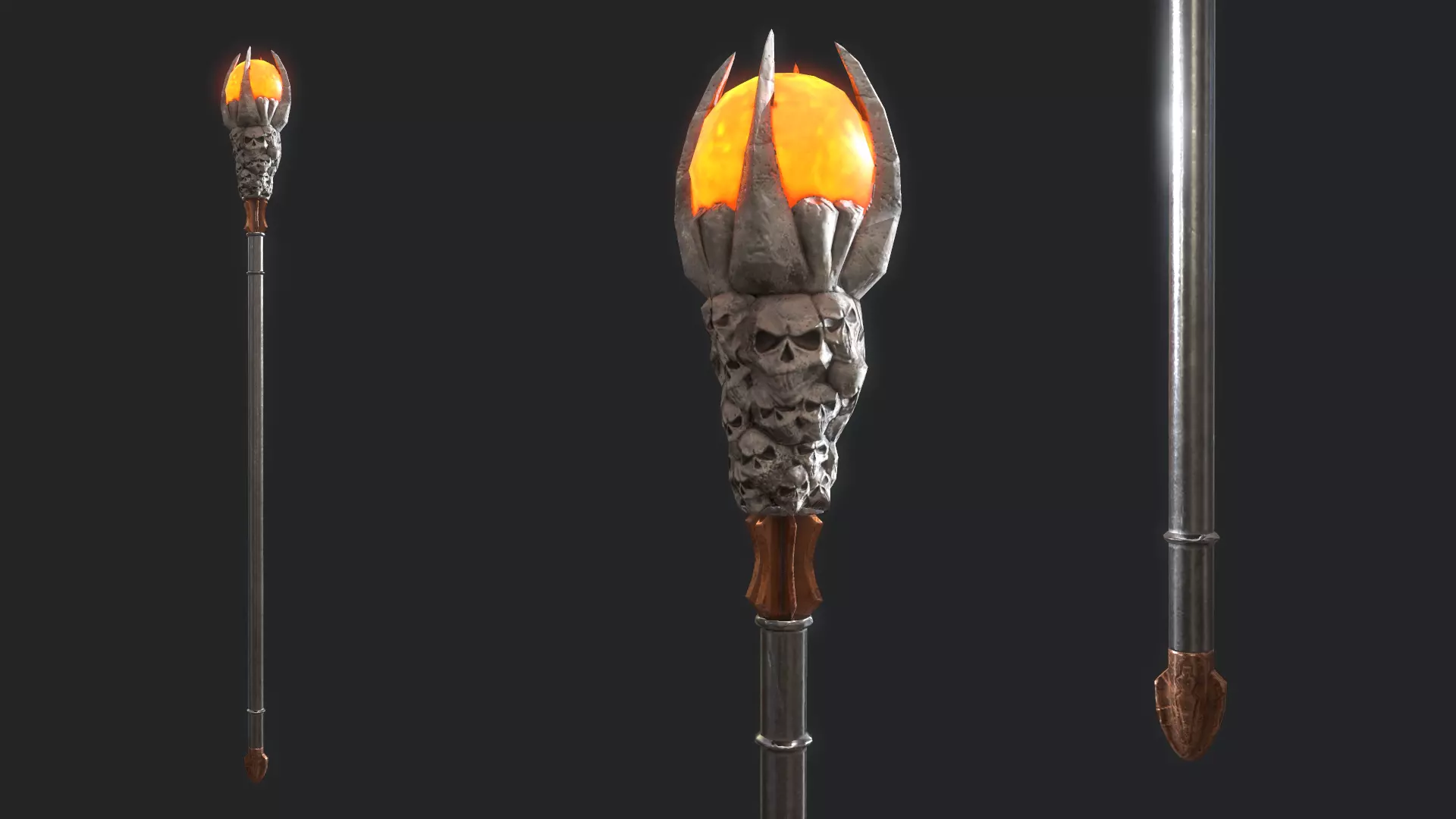 Fantasy Stylish- Staff of Soul Tourturing Low-poly 3D model