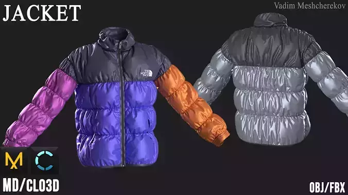 JACKET north face nuptse 3D model