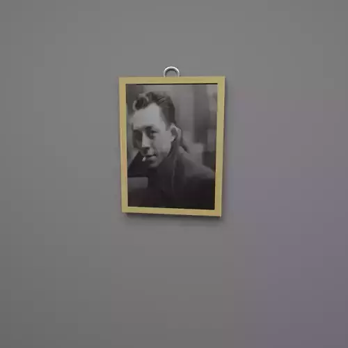 Albert Camus wall frame Low-poly 3D model