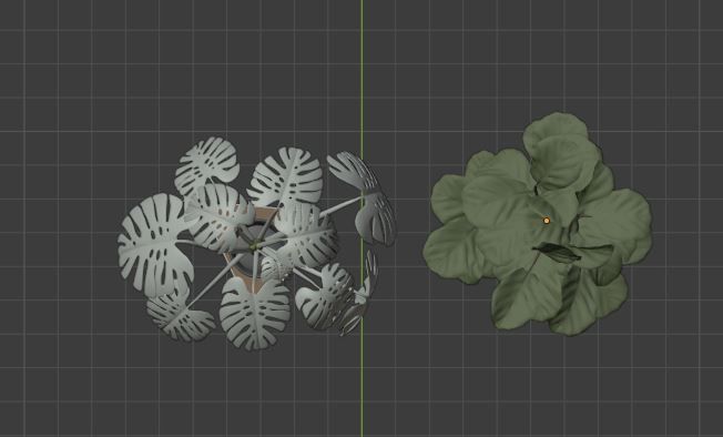 FLOWER two plants in pot on table Free low-poly 3D model_3