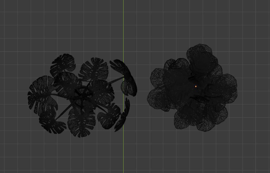 FLOWER two plants in pot on table Free low-poly 3D model_5