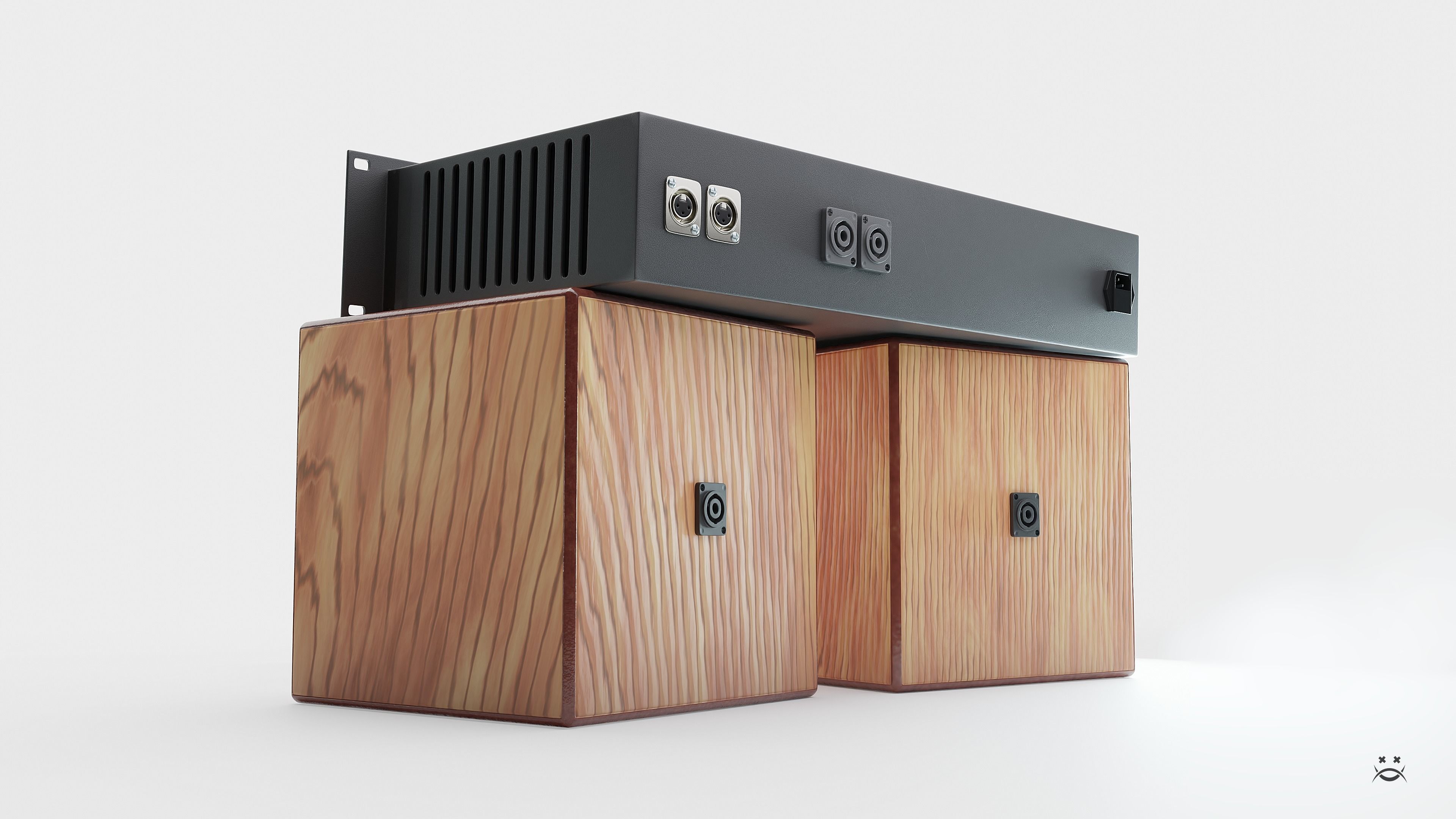 Studio monitors DMAX audio Super Cubes 5 Low-poly 3D model_3