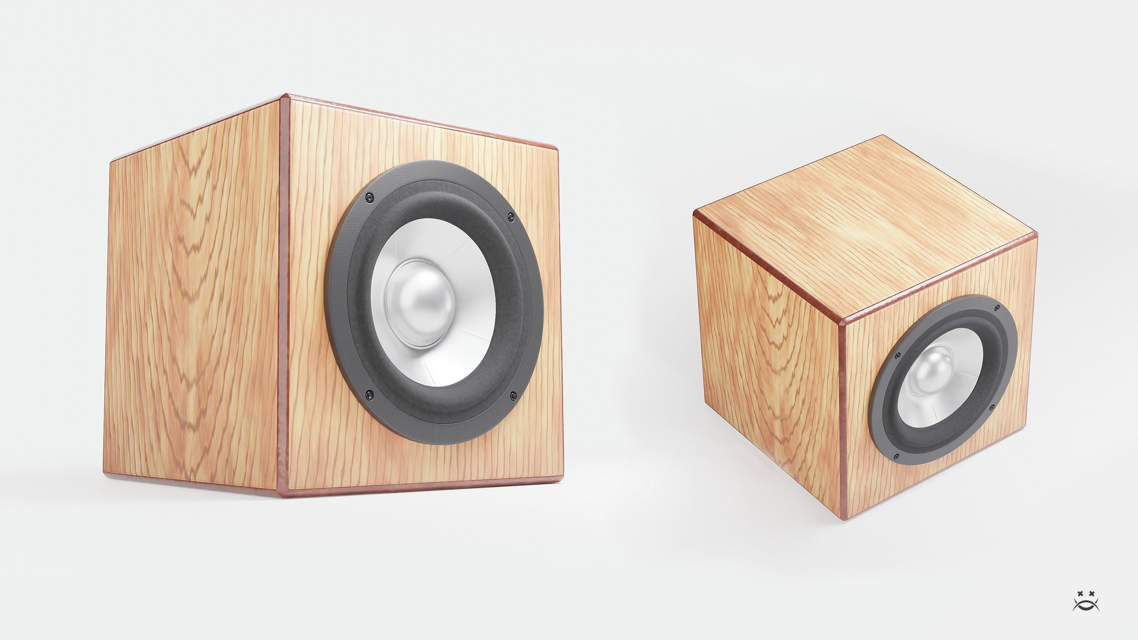 Studio monitors DMAX audio Super Cubes 5 Low-poly 3D model_7