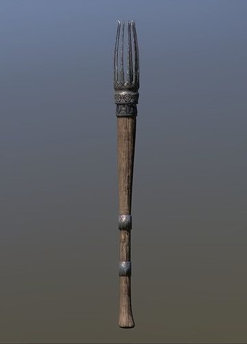 Medieval Torch Low-poly 3D model