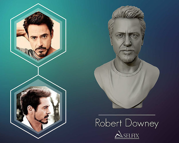 Robert Downey  3D portrait sculpture 3D print model