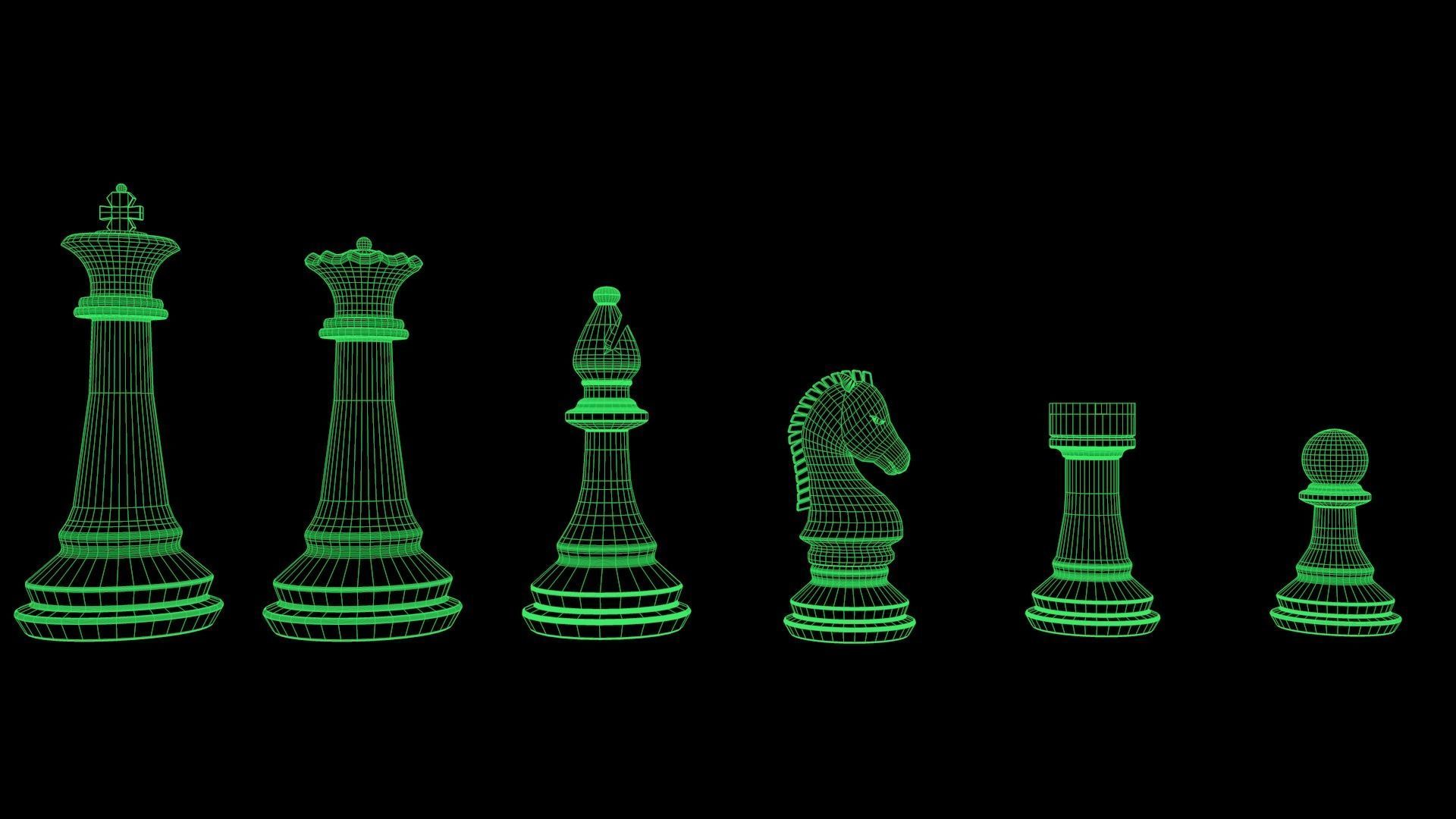 Chess Set pieces 3D model_6