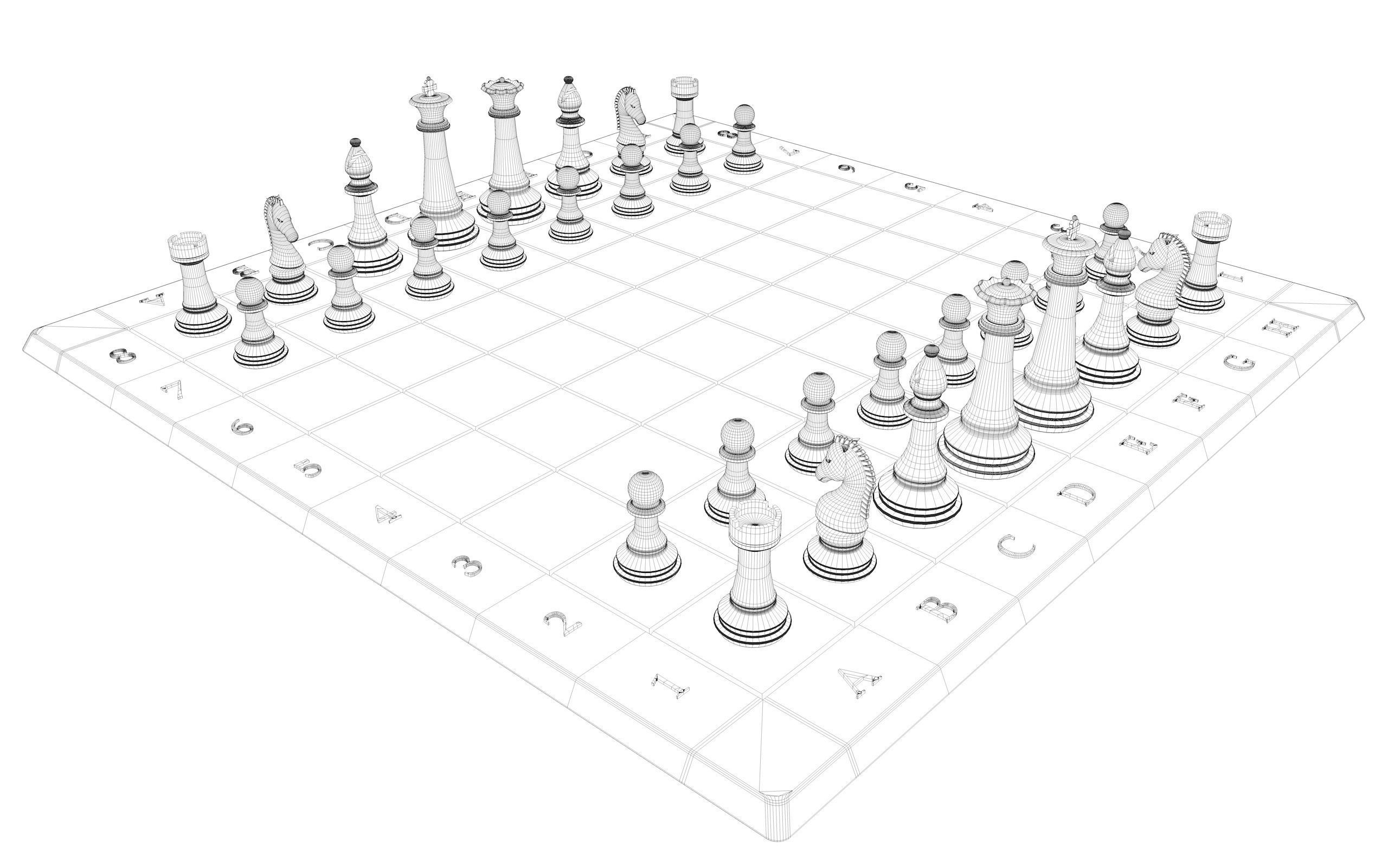 Chess Set pieces 3D model_5