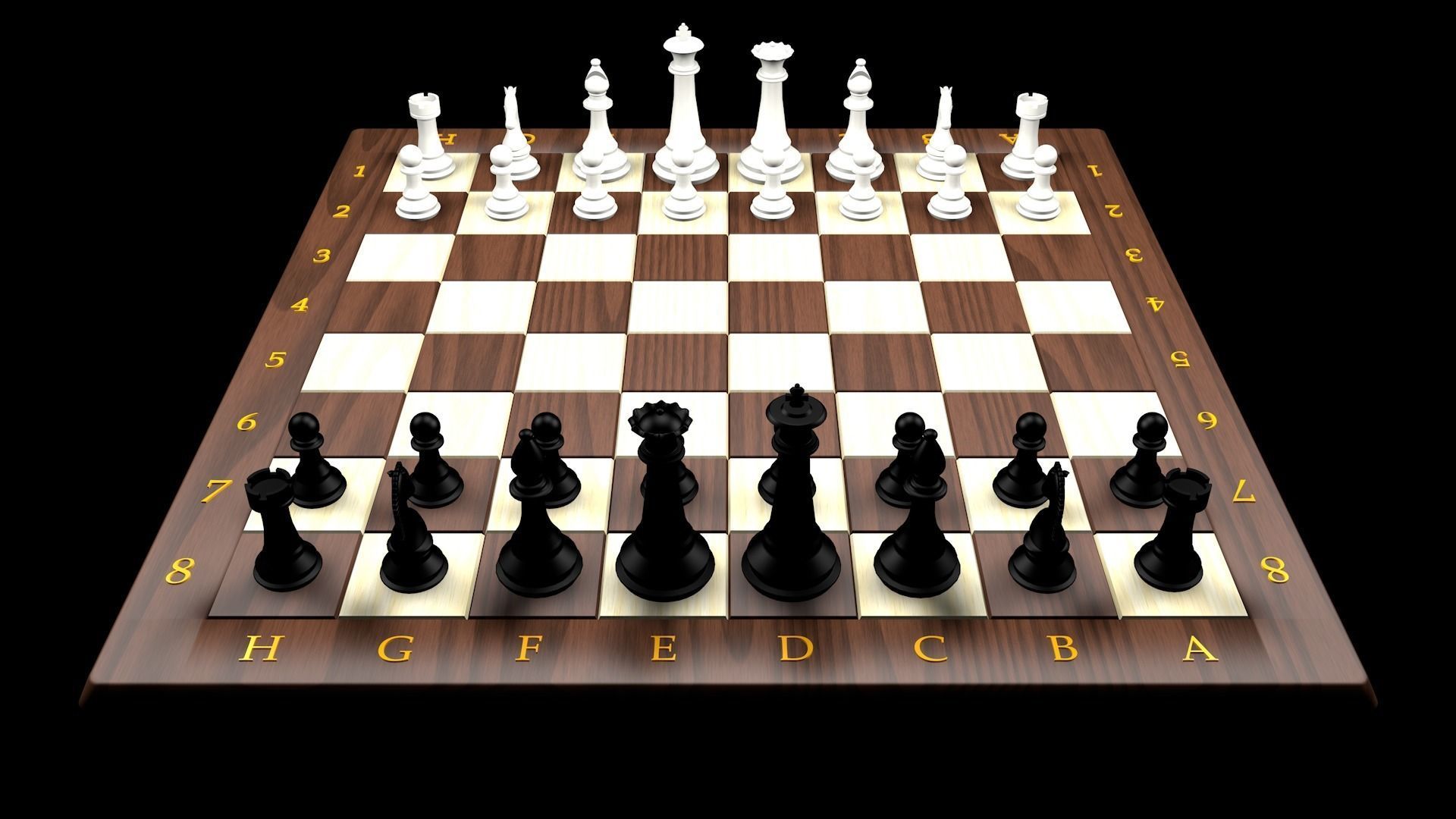 Chess Set pieces 3D model_3
