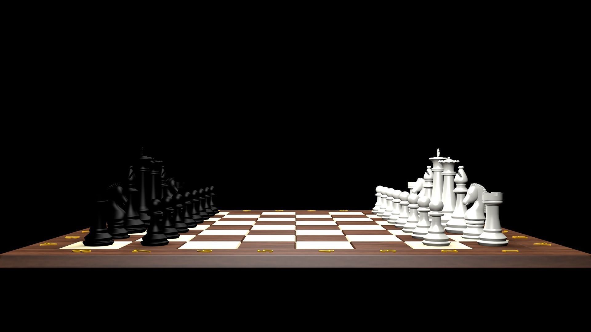 Chess Set pieces 3D model_1
