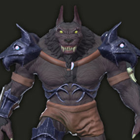 Werewolf warrior Low-poly 3D model_6