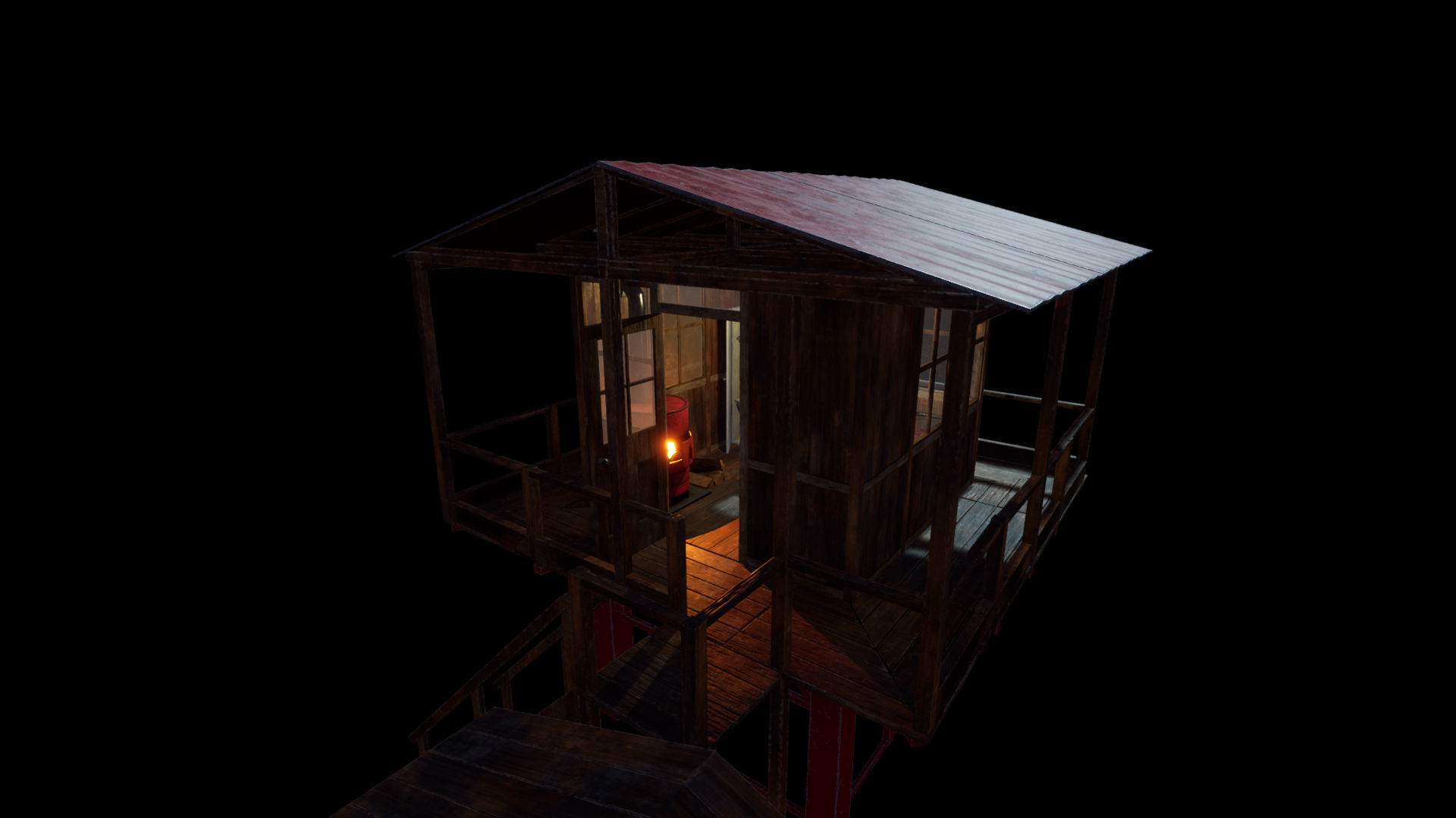 3D model Modular Watchtower and house VR / AR / low-poly | CGTrader