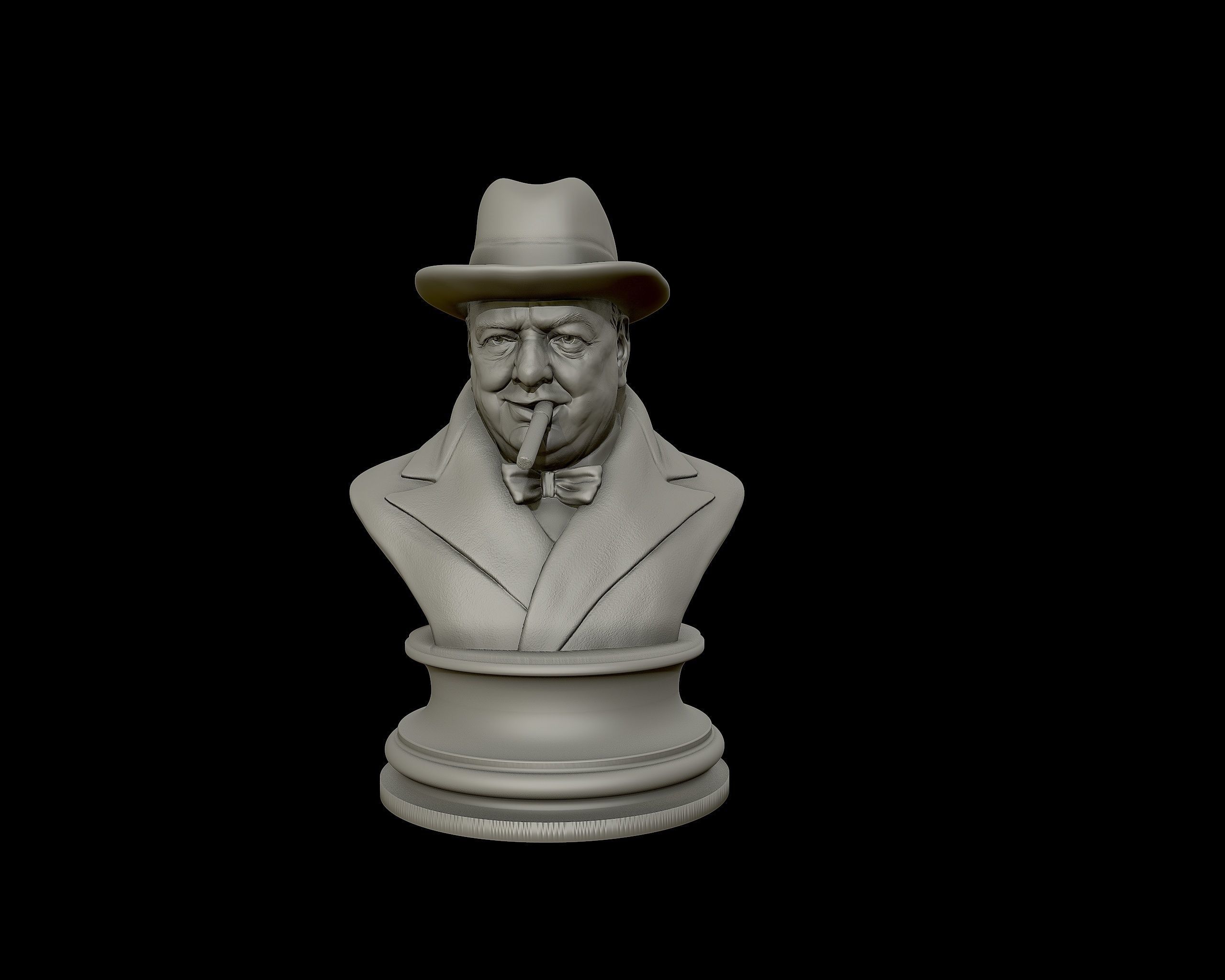 Winston Churchill bust sculpture 3D print model_22
