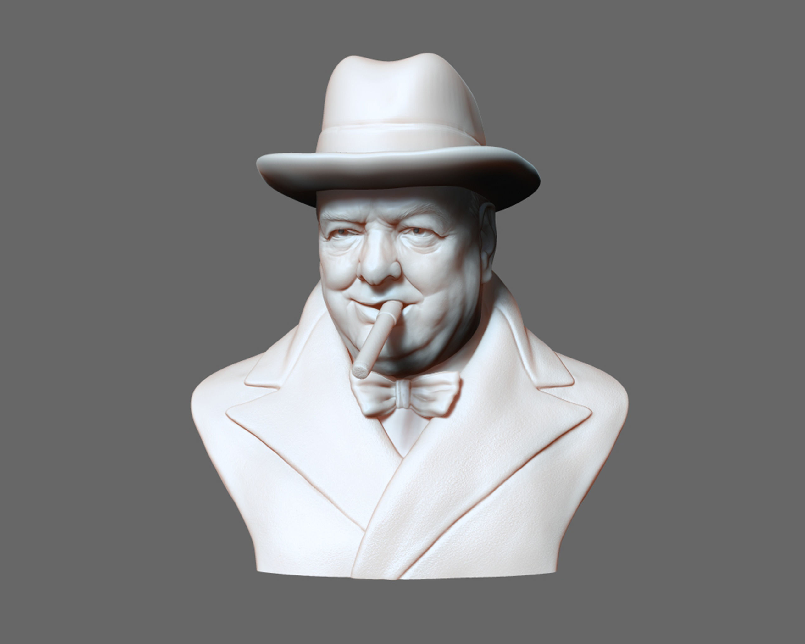 Winston Churchill bust sculpture 3D print model_15