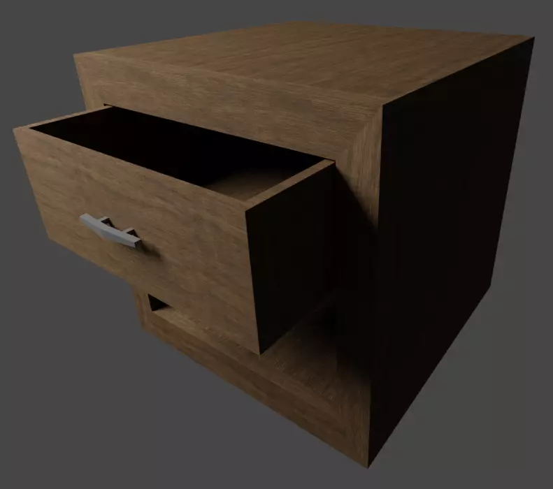 Side Table with Drawer Free 3D model
