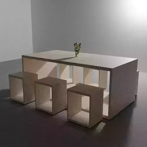 Table Set dining with four stools