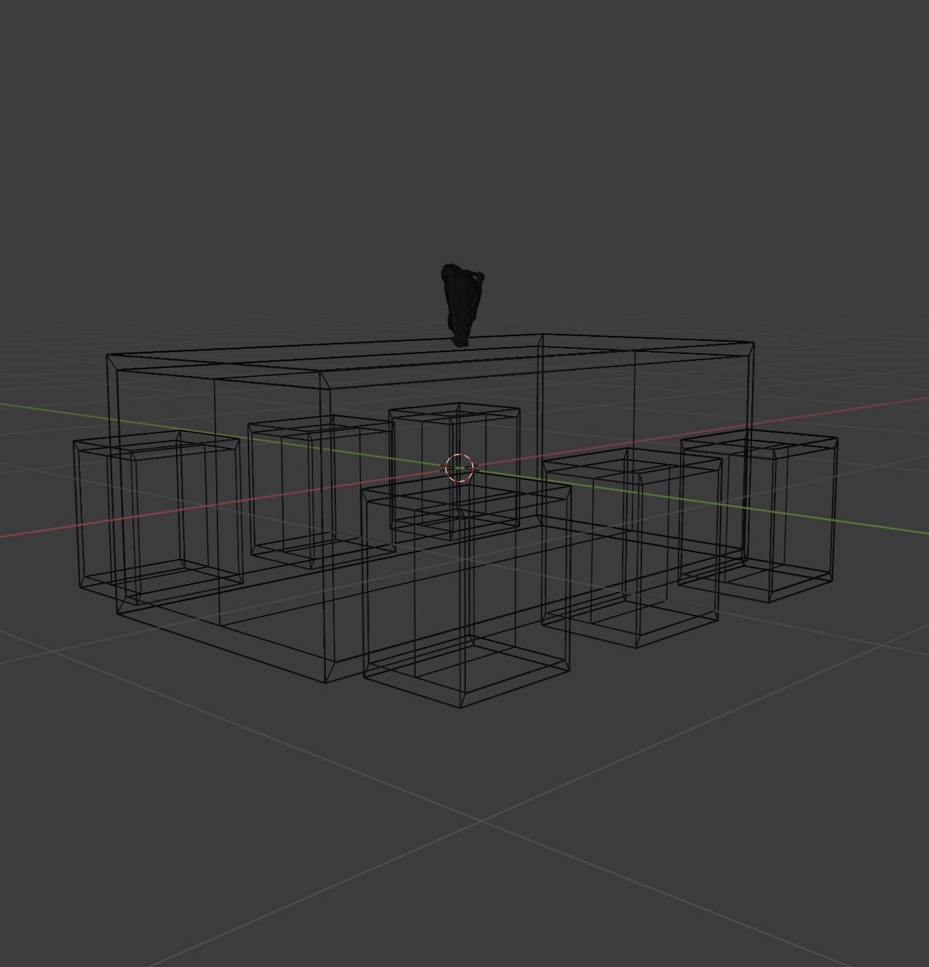 Table Set dining with four stools Free low-poly 3D model_4