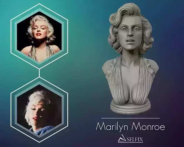 Marilyn Monroe bust sculpture 3D print model