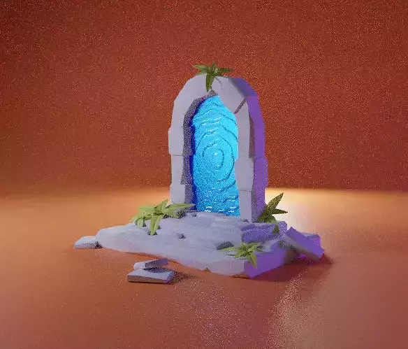 Portal door with light in it