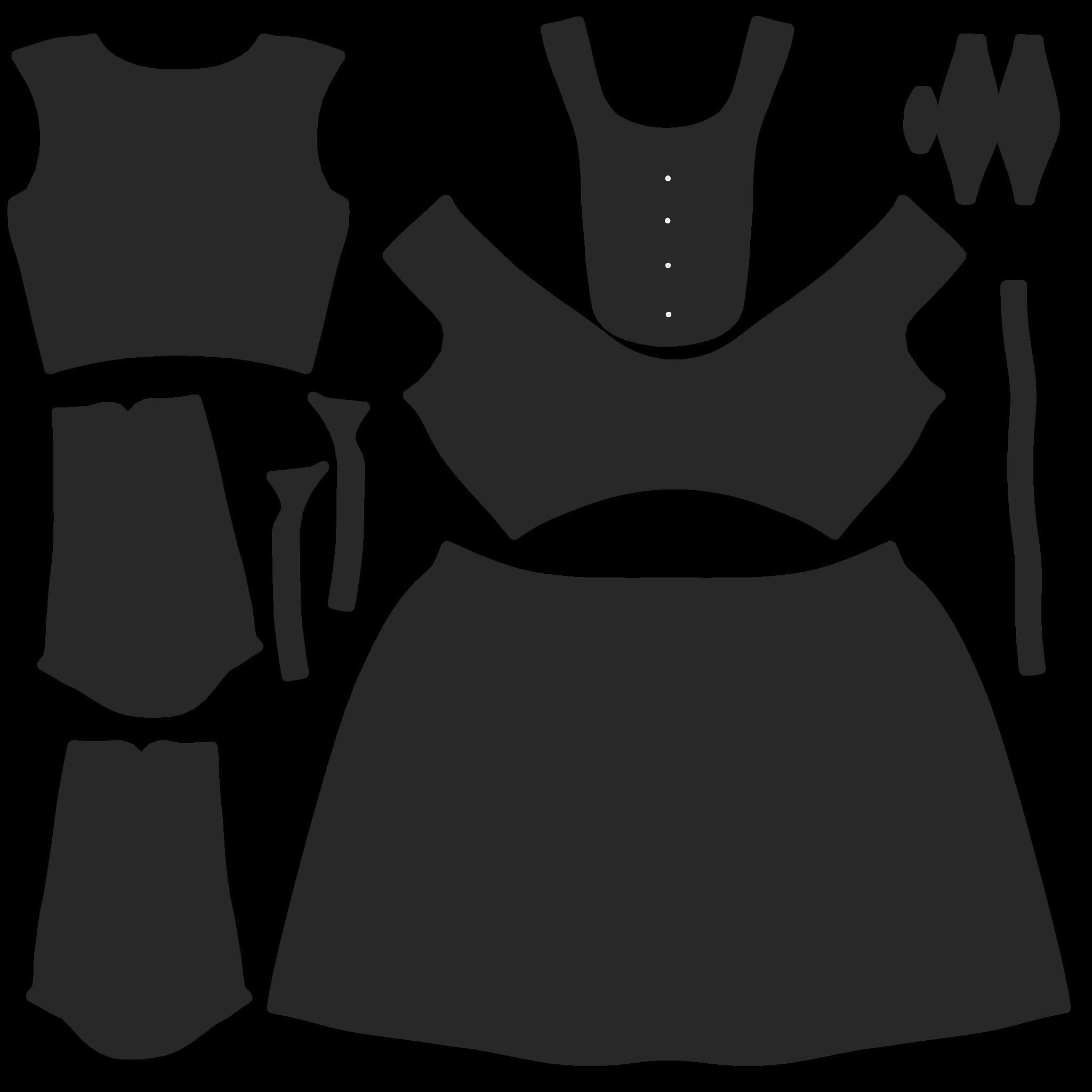 Female Uniform With Dicky Bow Low-poly 3D model_7