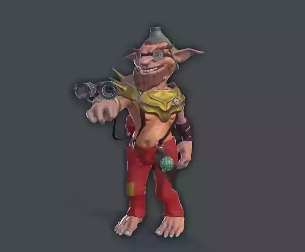 Goblin Pyromaniac Low-poly 3D model