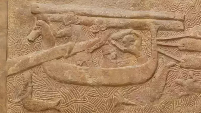 Assyrian - Transport of Lebanese cedar timber 1 3D model