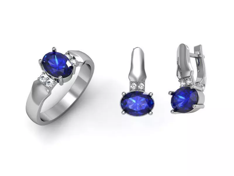 Set ring and earring ready for 3d print 3D print model_0