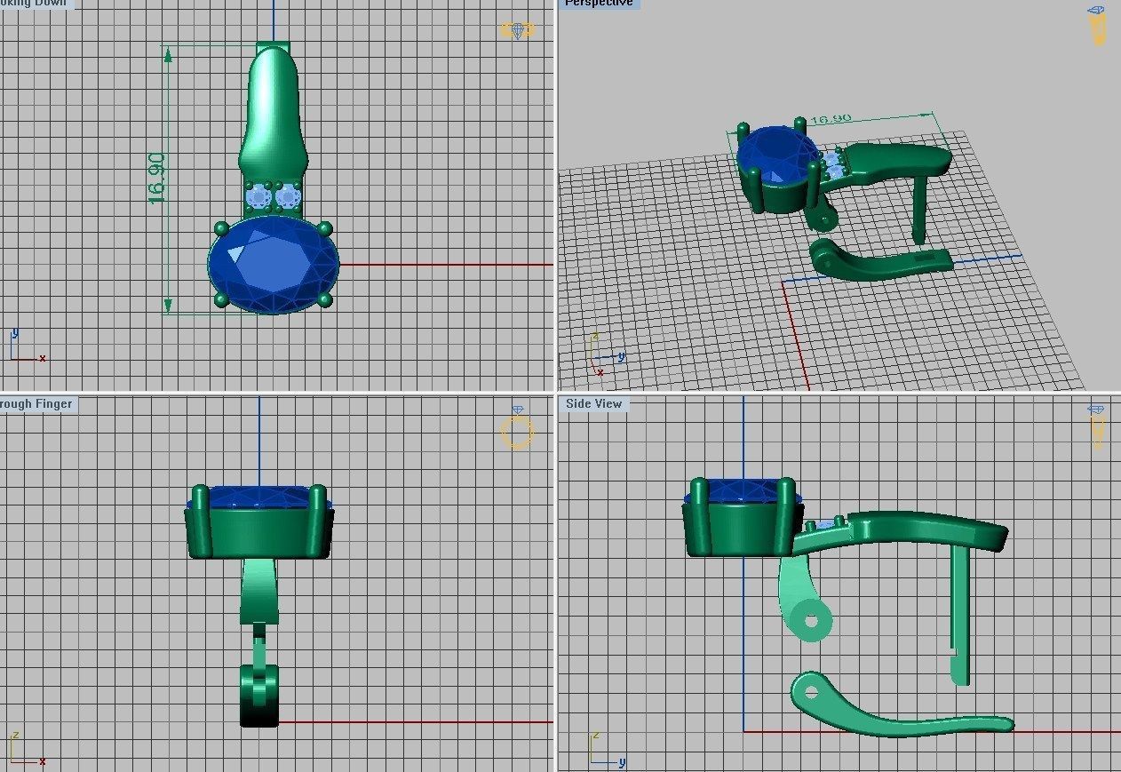 Set ring and earring ready for 3d print 3D print model_3
