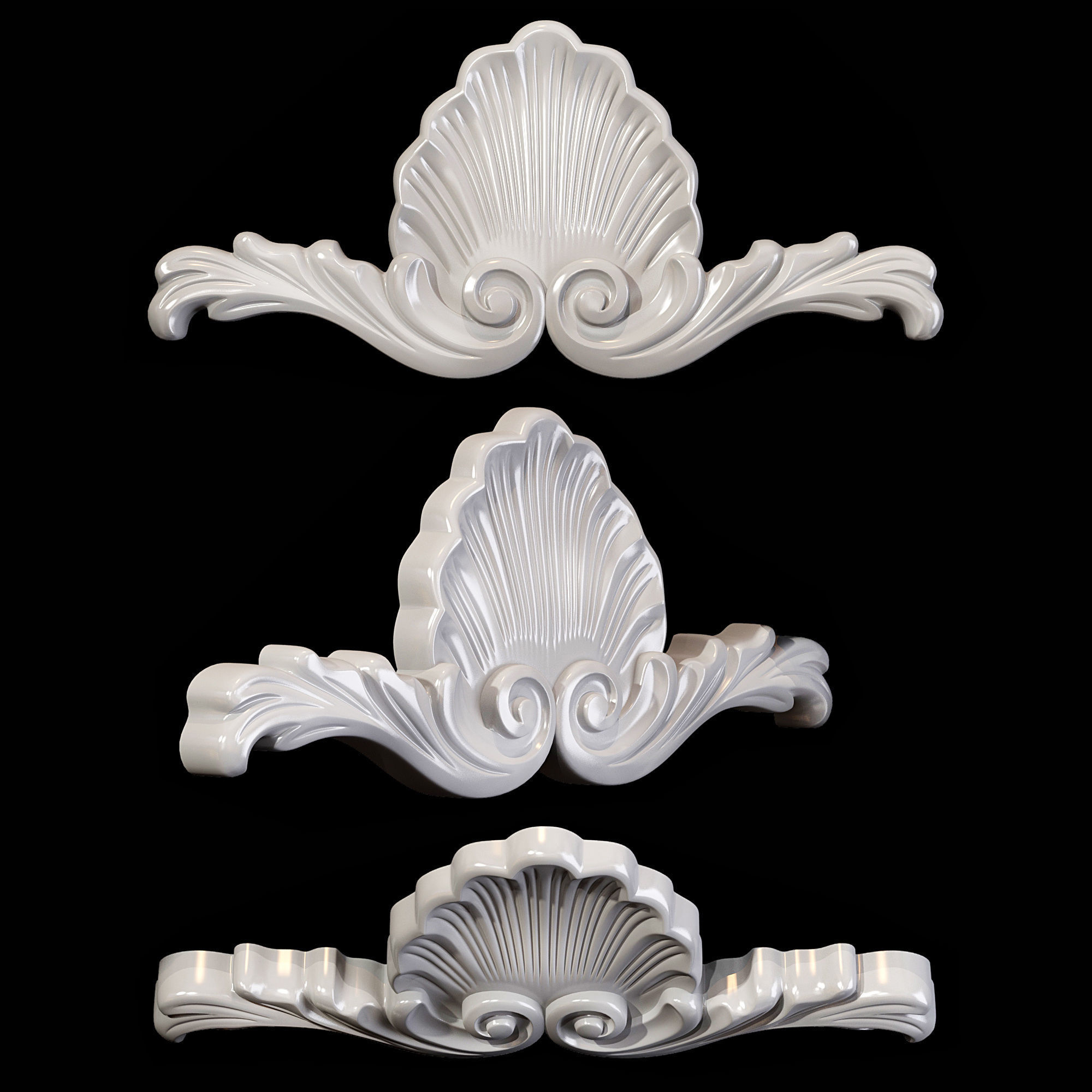 Classic carved 081 3D model_4