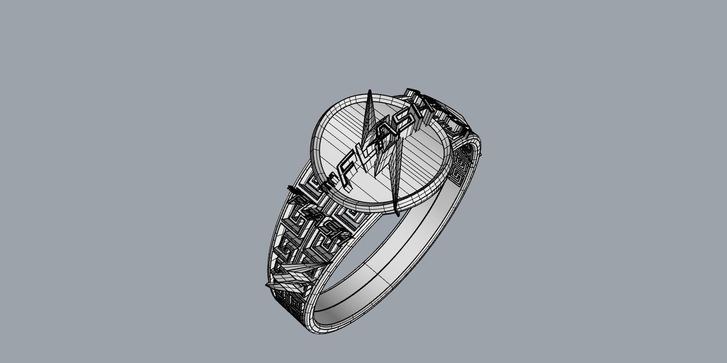 The flash silver ring 3D print model_17
