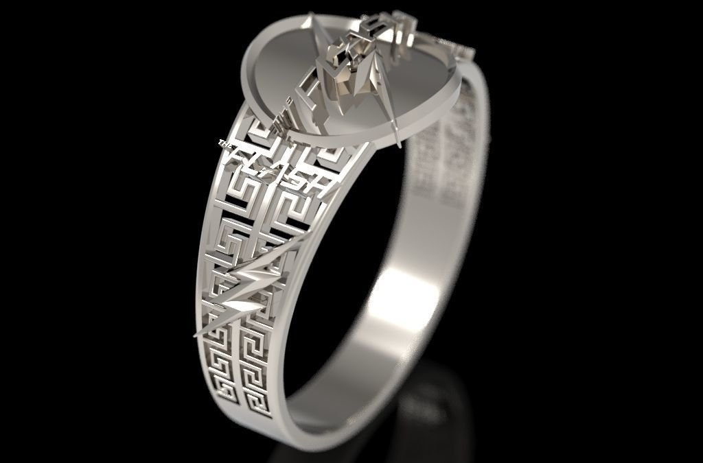 The flash silver ring 3D print model_3