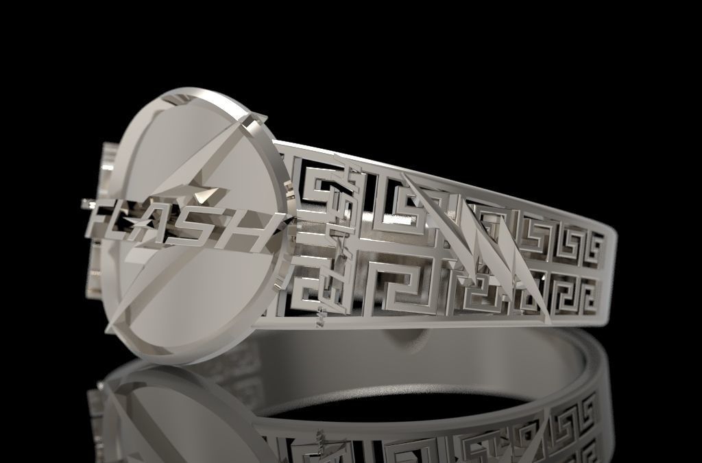 The flash silver ring 3D print model_4