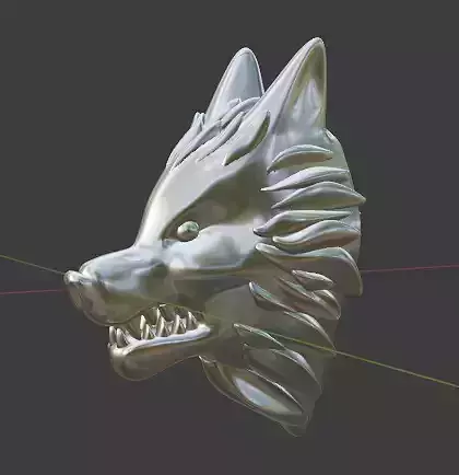 wolf head medalion hollow