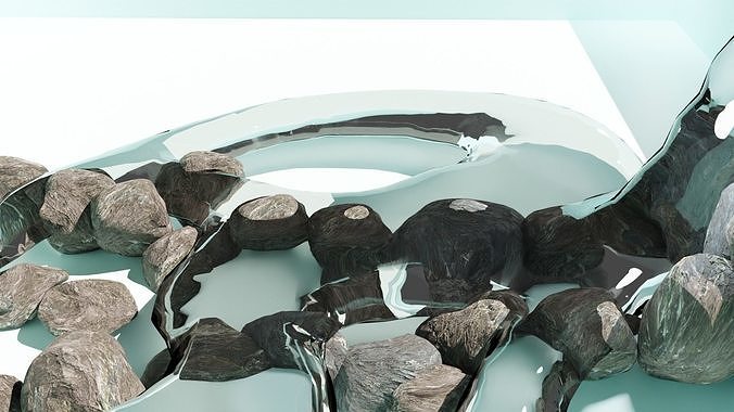 Watery Rocks pack of  31   Low-poly 3D model