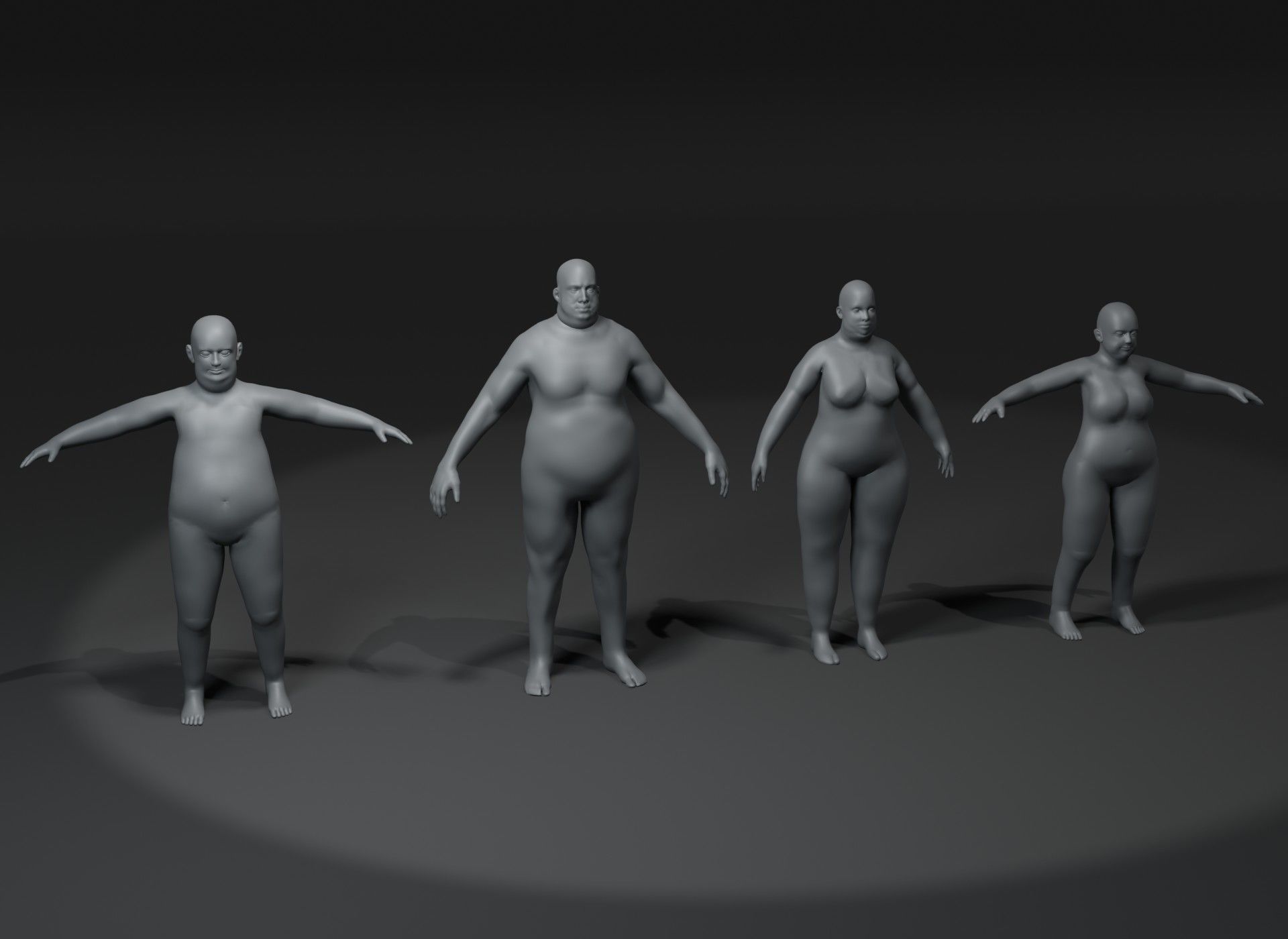 Human Body Base Mesh 10 3D Models Pack 20k Polygons 3D Model Collection_14