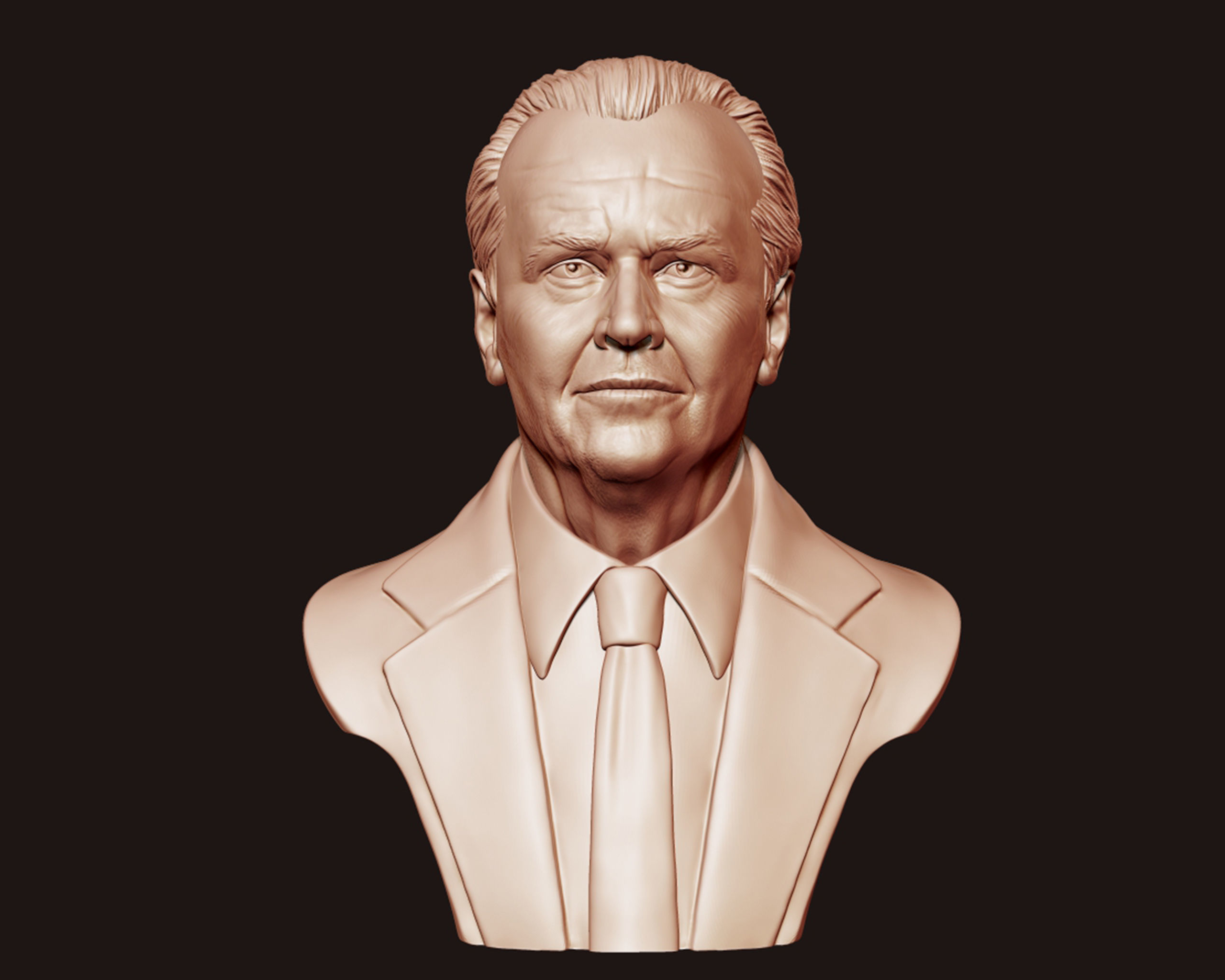 Jack Nicholson bust sculpture 3D print model_4