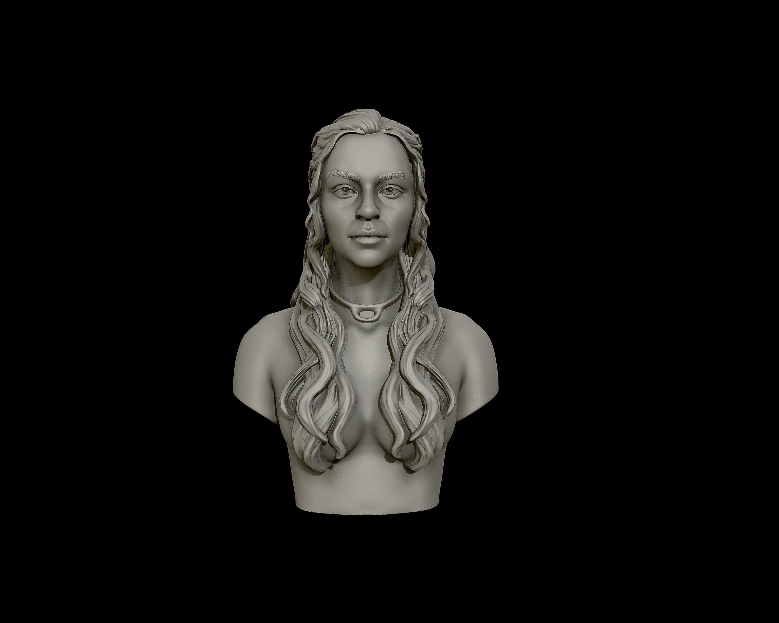 Emilia Clarke portrait Sculpture 3D print model_23
